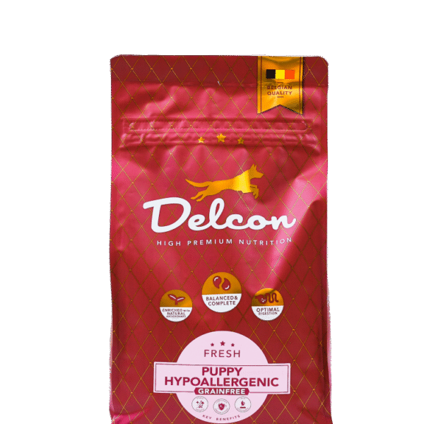 Delcon „Visavertis begrūdis hipoalerginis pašaras šuniukams PUPPY HYPOALLERGENIC / 3 kg“